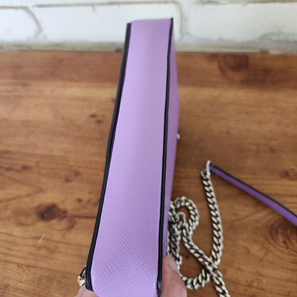 Like New Kate Spade Spencer Iris Bloom Leather Chain Crossbody Bag - Picture 8 of 13